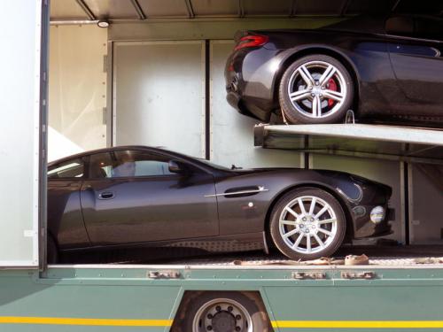 Aston Martins arriving for storage